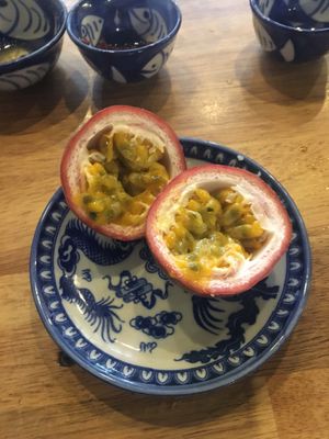Complimentary passion fruit after meal at Madam Thu in Hue