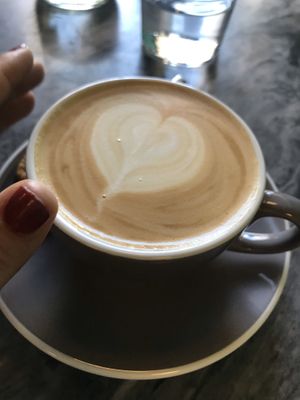 Oatmilk cappuciono at Dede's in Lisbon