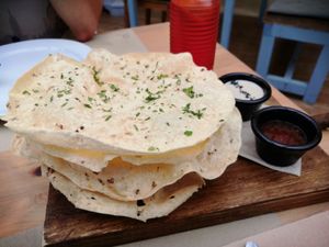 Papadoms at Dorothy's Veggie Bistro in La Cueva