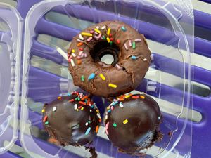 Cake pop and doughnutts  at No Cow Bakery in Castle Rock