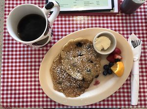 Blueberry pancakes (vg and gf) at No Cow Bakery in Castle Rock