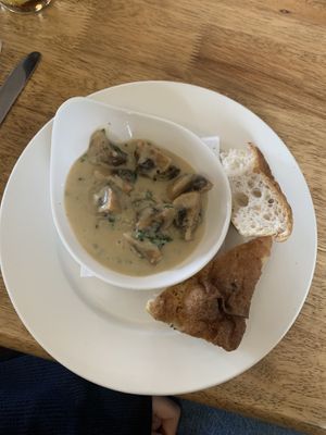 Creamy garlic mushrooms and focaccia   at The Coore Arms in Northallerton