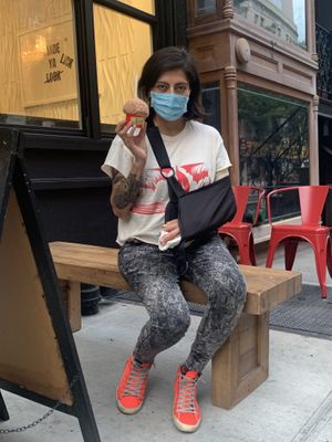 Broken arm but happy belly! at Whipped Urban Dessert Lab in New York City