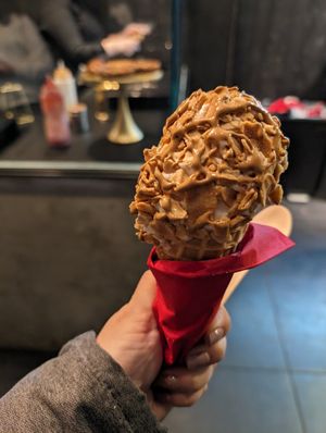 Coffee waffle crunch with vanilla soft serve as a base. at Whipped Urban Dessert Lab in New York City