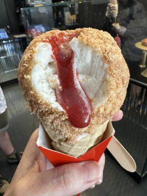 Strawberry shortcake cone  at Whipped Urban Dessert Lab in New York City