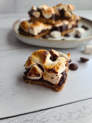 Chocolate, marshmallow, and graham cracker goodness in every bite 🍫🔥 These s’mores bars taste like summer. at Local Beet in Yakima