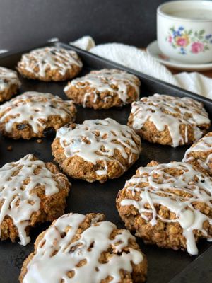 Soft oatmeal cookies drizzled with a sweet glaze 🍪✨ Simple, cozy, and impossible to eat just one. at Local Beet in Yakima