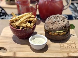 Bean burger  at Mooo in Nazare