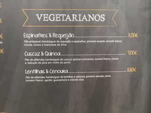Vegetarian Menu at Mooo in Nazare