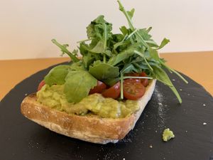 BRUNCH: tostada de guacamole   at Lolín Cafe in Badalona