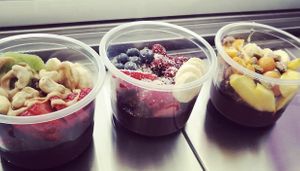 Different flavors of acai bowls at Acai and Salad in Zagreb