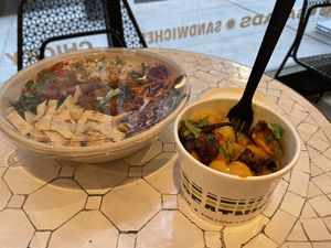 Great lunch! The salad was filling and the glazed tofu was really good. The mac and cheese was a little sweet for me but still good    at Beatnic - Fashion District in New York City