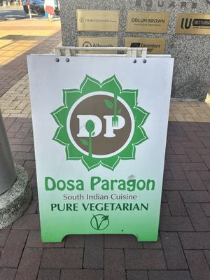 Sign  at Dosa Paragon Pure Vegetarian in Victoria
