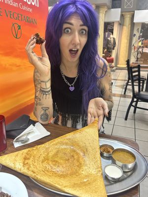 HUGE coconut curry dosa   at Dosa Paragon Pure Vegetarian in Victoria