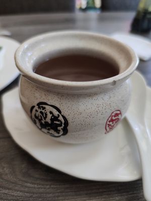 Vegan soup at Jisu Vegetarian in New York City