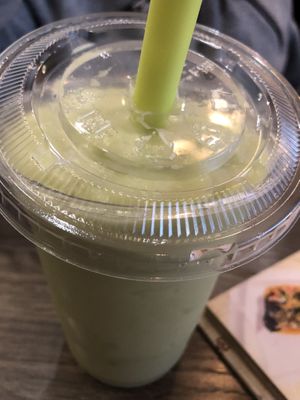 G6 avocado smoothies, 
Avocado smoothies - their smoothies automatically come with honey so make sure to tell mama you don’t want honey if you are vegan   at Jisu Vegetarian in New York City
