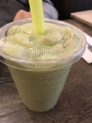 G6 avocado smoothies, 
Avocado juice without honey   at Jisu Vegetarian in New York City