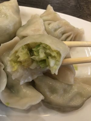 
A3 steam dumplings 
  at Jisu Vegetarian in New York City