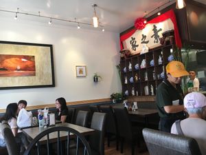 This gives you an idea of Jisu's down-to-earth, simple decor. at Jisu Vegetarian in New York City