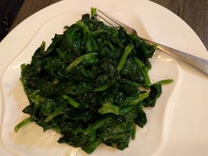 Sautéed Pea Sprouts at Jisu Vegetarian in New York City