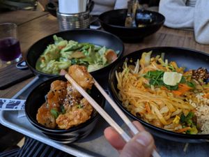 Da infamous, teriyaki bites, and pad Thai with puffed tofu at CookDaily in South West London