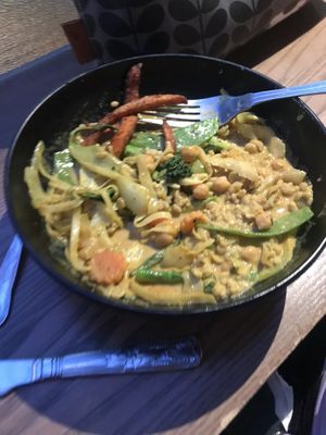 Half eaten yoga fire (the sweet potato chips from elsewhere) at CookDaily in South West London