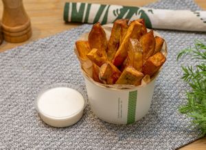 Sweet potato fries with Garlic Sauce at TREEHOUSE - H Code in Hong Kong Island