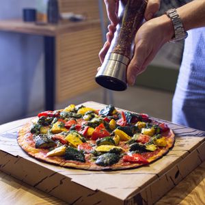 Roasted veggie sourdough Pizza at TREEHOUSE - H Code in Hong Kong Island