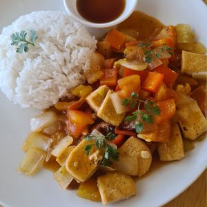 Tofu sweet sour at CV Cafe in Kampot