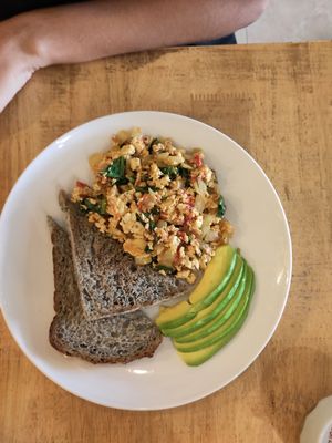 Scramble tofu at CV Cafe in Kampot