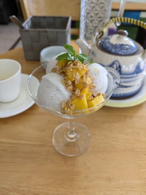 Coconut Ice Cream at CV Cafe in Kampot