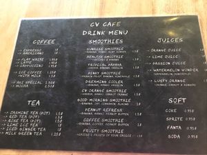 Menu  at CV Cafe in Kampot
