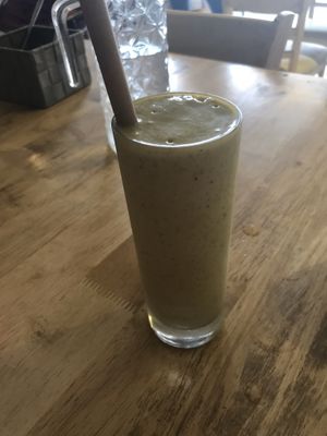 Sunrise smoothie $1.50  at CV Cafe in Kampot