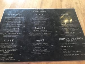 Menu at CV Cafe in Kampot