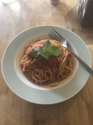 Tomato pasta  at CV Cafe in Kampot