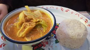 Tofu Gang Panaeng and rice #Veganuary at Zaap Thai Street Food in York