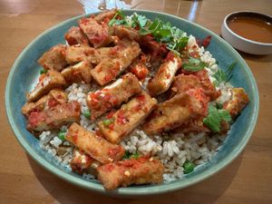 Cha Cha Fried Rice made GF with Fried Tofu at Loving Hut - North Park in San Diego