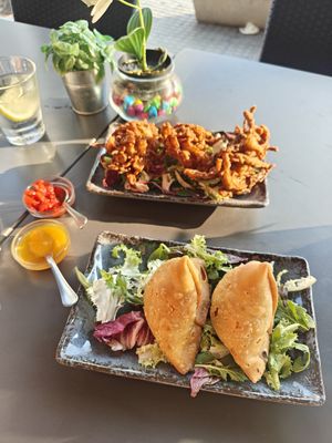 Samosas and union bhaji at Sabor a India in Mallorca