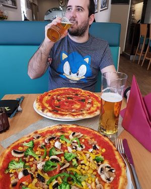 Pizza Marinara and Pizza Vegan (full of vegetables!!!), both already on menu, no need to ask about the dough or toppings :) at Al Dente in Telfs