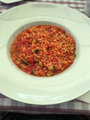 Vegan vegetable risotto at Marco Polo  in Makarska