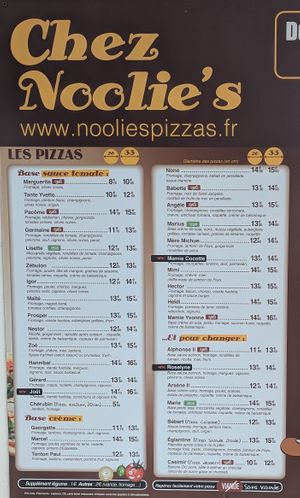 Menu (July 2025) at Noolie's in Vieux-boucau-les-bains
