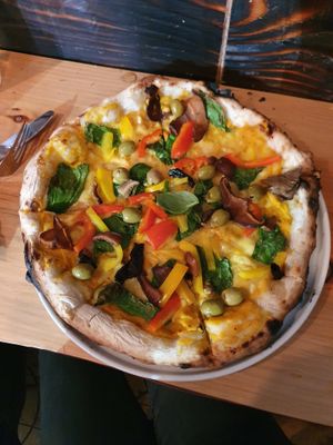 My pizza self-mixed at Cheese & Tomatin in Inverness