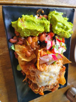 Macho nachos at Peacefood Cafe - Uptown in New York City
