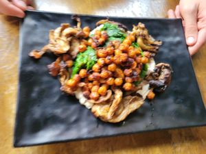 Grilled oyster mushroom at Peacefood Cafe - Uptown in New York City