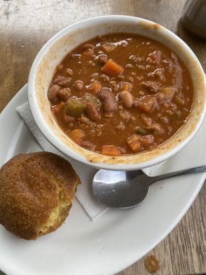 Beans and cornbread   at Peacefood Cafe - Uptown in New York City