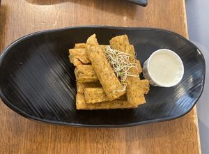Chickpea fries at Peacefood Cafe - Uptown in New York City
