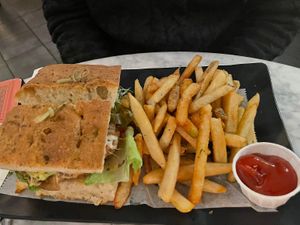 Hamburgerr  at Peacefood Cafe - Uptown in New York City