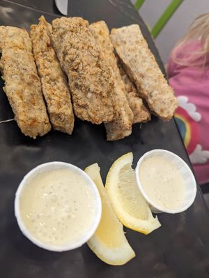 Pfc tenders - very tasty at Peacefood Cafe - Uptown in New York City