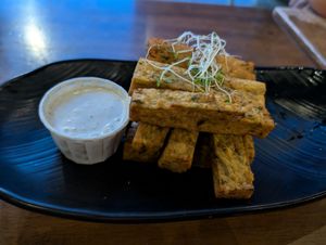 Chickpea fries at Peacefood Cafe - Uptown in New York City