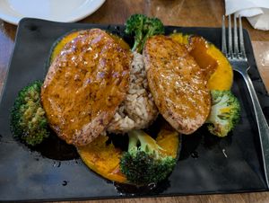 Plant-based teriyaki cutlet  at Peacefood Cafe - Uptown in New York City